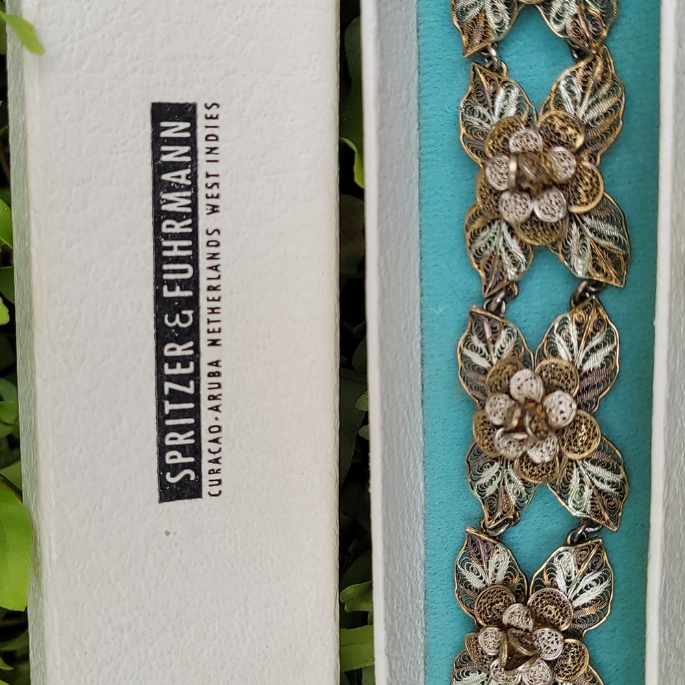 MCM Filigree linked floral rosette bracelet Spritzer & Fuhrmann - Picture 2 of 16